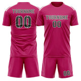 Custom Pink Dark Grey Soccer Jersey