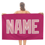 Custom Pink Light Pink Beach Towel