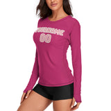 Custom Pink Light Pink Women's Long-Sleeve Shirt