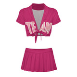 Custom Pink Light Pink Cheerleading Uniform Set