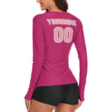 Custom Pink Light Pink Women's Long-Sleeve Shirt