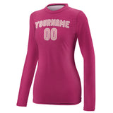 Custom Pink Light Pink Women's Long-Sleeve Shirt