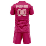 Custom Pink Light Pink Soccer Jersey