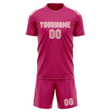 Custom Pink Light Pink Soccer Jersey