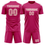 Custom Pink Light Pink Soccer Jersey