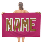 Custom Pink Khaki Beach Towel