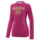 Custom Pink Khaki Women's Long-Sleeve Shirt