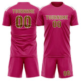 Custom Pink Khaki Soccer Jersey
