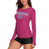 Custom Pink Light Purple Women's Long-Sleeve Shirt