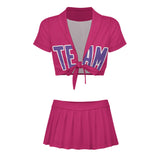 Custom Pink Light Purple Cheerleading Uniform Set
