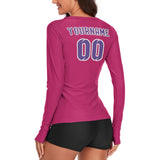 Custom Pink Light Purple Women's Long-Sleeve Shirt