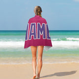Custom Pink Light Purple Beach Towel