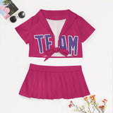 Custom Pink Light Purple Cheerleading Uniform Set