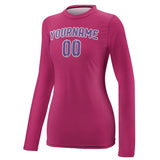 Custom Pink Light Purple Women's Long-Sleeve Shirt
