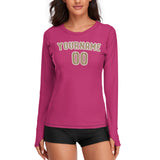 Custom Pink Light Khaki Women's Long-Sleeve Shirt