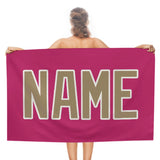 Custom Pink Light Khaki Beach Towel