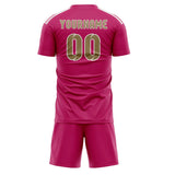 Custom Pink Light Khaki Soccer Jersey