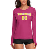 Custom Pink Light Yellow Women's Long-Sleeve Shirt