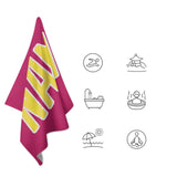 Custom Pink Light Yellow Beach Towel
