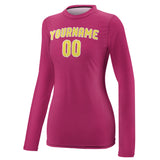Custom Pink Light Yellow Women's Long-Sleeve Shirt