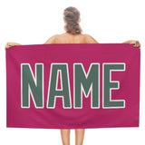 Custom Pink Blue Green Beach Towel