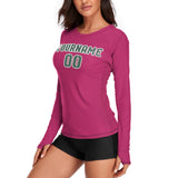 Custom Pink Blue Green Women's Long-Sleeve Shirt