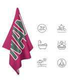 Custom Pink Blue Green Beach Towel