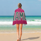 Custom Pink Blue Green Beach Towel