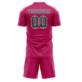 Custom Pink Blue Green Soccer Jersey