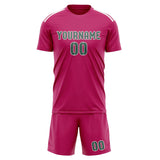 Custom Pink Blue Green Soccer Jersey