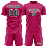 Custom Pink Blue Green Soccer Jersey