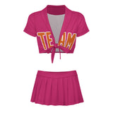 Custom Pink Orange Cheerleading Uniform Set