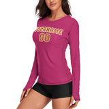 Custom Pink Orange Women's Long-Sleeve Shirt