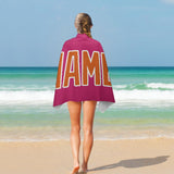 Custom Pink Orange Beach Towel