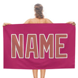 Custom Pink Copper Rose Beach Towel