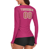 Custom Pink Copper Rose Women's Long-Sleeve Shirt