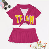 Custom Pink Gold Cheerleading Uniform Set