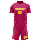 Custom Pink Gold Soccer Jersey