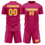 Custom Pink Gold Soccer Jersey