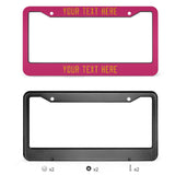 Custom Pink Yellow License Plate Frame