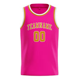 Custom Pink & Yellow Colors Design Sports Basketball Jersey