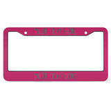 Custom Pink Dark Grey License Plate Frame
