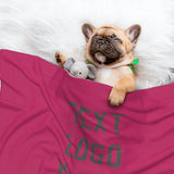 Custom Pink Dark Grey Pet Blanket