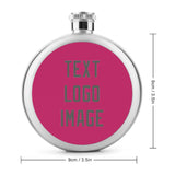 Custom Pink Dark Grey Hip Flask