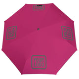 Custom Pink Dark Grey Automatic Umbrella