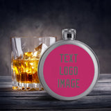 Custom Pink Dark Grey Hip Flask