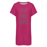 Custom Pink Dark Grey Nachthemd