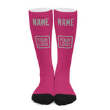 Custom Pink Gray Knee-High Sock
