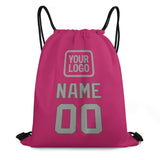 Custom Pink Gray Drawstring Bag