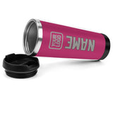 Custom Pink Gray Stainless Steel Water Cup